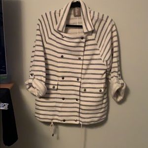 Anthropologie Dolan white and navy stripe jacket